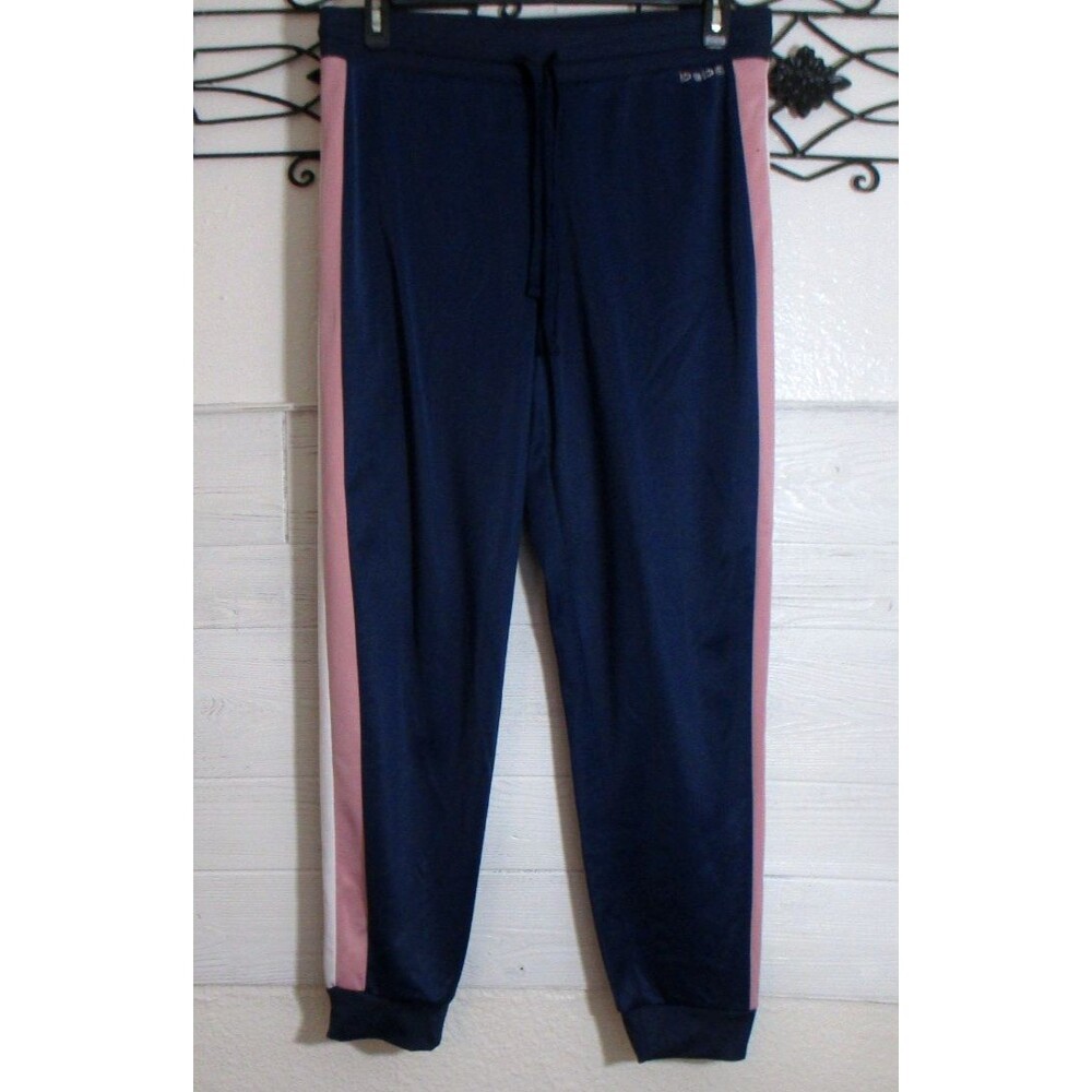 Bebe Sport Knit Jogger Pants Women's Size L Blue Tapered Leg